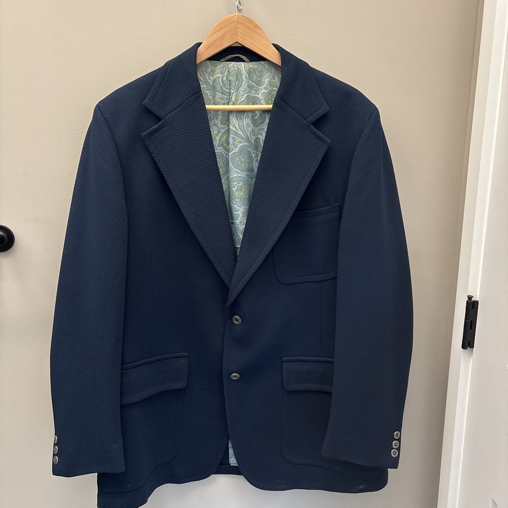 Vintage Mavest Jacket Paisley Lined Suit Blazer Coat Polyester MCM Mens